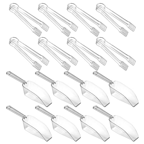 32 Pcs Plastic Ice Scoops & Tongs Set for Buffet, Candy & Dessert Serving