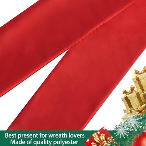 Red Front Door Wreath Blank Sash 2 Pack Polyester DIY Holiday Decor