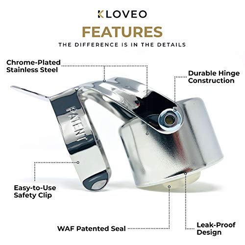 Stainless Steel Champagne Bottle Stopper - Easy-Lock Italian Freshness Seal