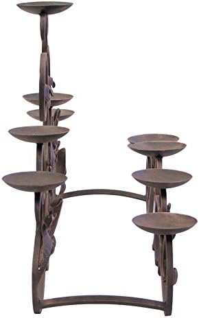 Pilgrim Home and Hearth Venice Fireplace Candelabra - Distressed Bronze Candle Holder