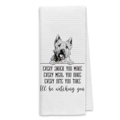 Dibor Scottish Terrier Dog Kitchen Towels, 16x24 Inches, Funny Gift