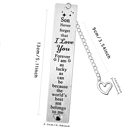 Son Bookmark Keepsake - I Love You Forever Metal Book Marker | Variation: Son Bookmark | Gift from Dad Mum