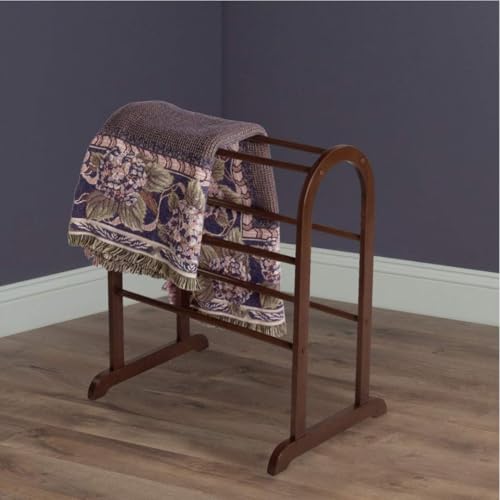 Oakestry Eleanor Quilt Rack - Antique Walnut Wooden Storage & Display Stand