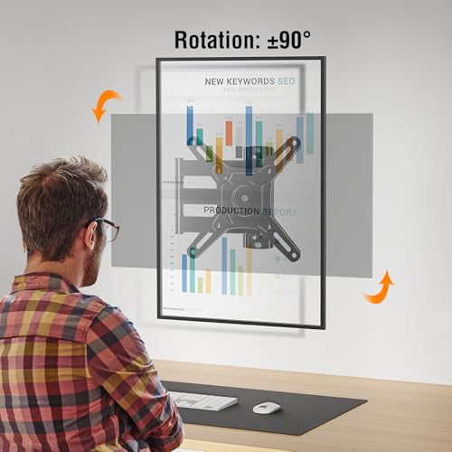 Full Motion TV Wall Mount Bracket for 14-42 Inch Screens, Swivel & Tilt