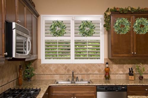 12-Inch Artificial Eucalyptus Wreath with Berries for Farmhouse Door Decor