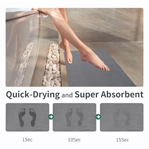Extra Large Diatomaceous Earth Stone Bath Mat, Quick-Dry Non-Slip Mat