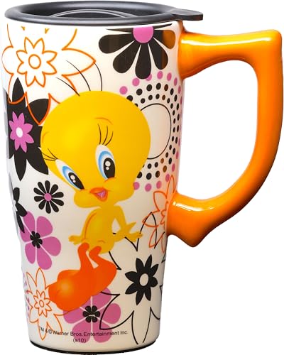 Looney Tunes Tweety Travel Mug 18oz - Ceramic Travel Cup with Locking Lid