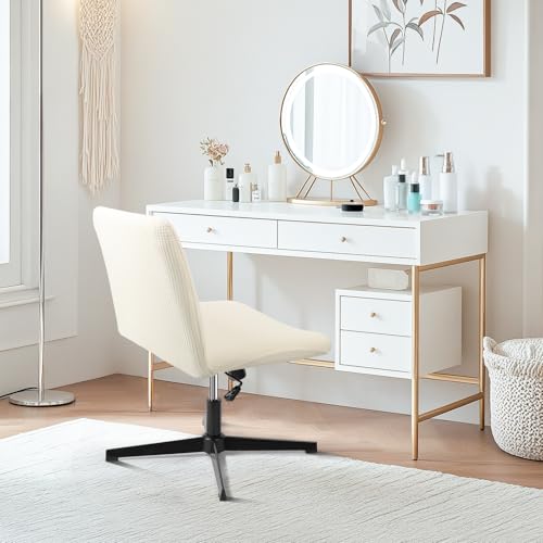 Stretchable Criss Cross Chair Slipcover for Armless Chairs - White