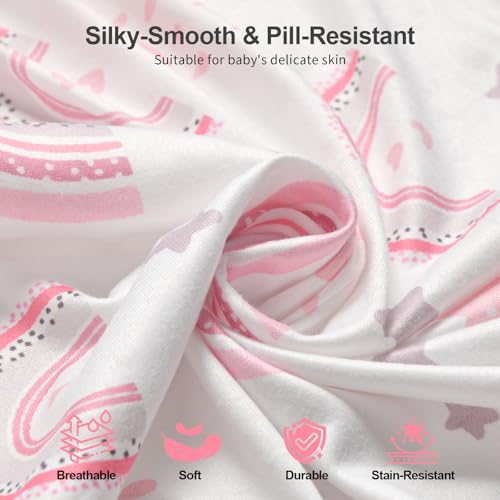 Soft Microfiber Baby Crib Fitted Sheets 2-Pack - Fits 28x52 Mattress