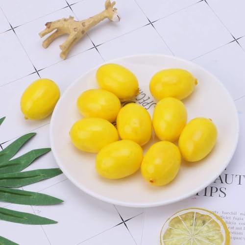 20Pcs Yellow Artificial Lemon Decor for Home & Party