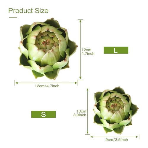 Small Artificial Artichoke Decorative Vegetable Prop, 3-Piece Set