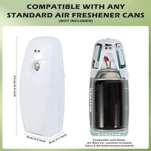 2-Pack Automatic Air Freshener Dispenser - Wall-Mount or Freestanding