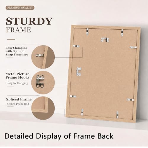 Shizenxa Natural 9x12in Picture Frame with Mat for 6x8 Photos - Pack of 1