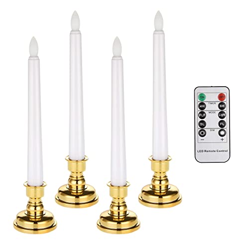 JOSU 4 PCS Window Candles + 12PCS Christmas LED