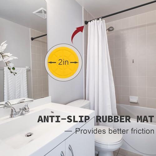 Thestoa Adjustable Black Shower Curtain Rod 43-78 Inch No Drill Tension Rod