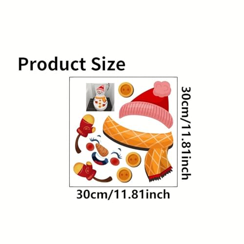 QUNITKAST Christmas Snowman Toilet Stickers - Color3 Winter Bathroom Decor