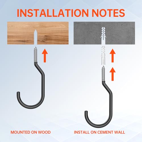 8-Pack Heavy Duty 6-Inch Bike Hooks for Garage Wall and Ceiling Storage