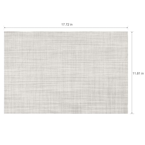 Washable Beige Placemats Set of 4, Heat Resistant Vinyl Dining Table Mats