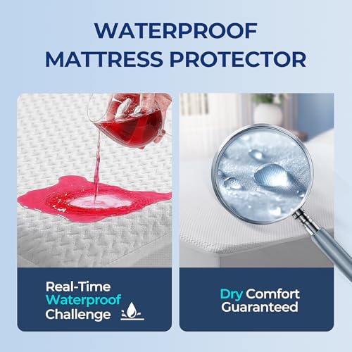 Queen Size Bamboo Viscose Mattress Protector - Waterproof & Noiseless