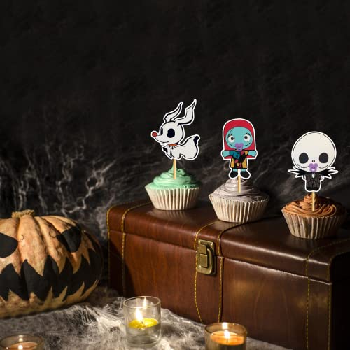 Halloween Cupcake Toppers 28pcs Ghost Skull & Baby Icons for Spooky Party