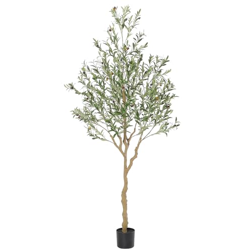 7ft Realistic Faux Olive Tree - Lifelike Artificial Indoor Plant
