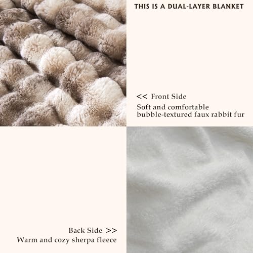 50x60 Ultra-Soft Faux Fur Throw Blanket, Reversible Sherpa Tie Dye Blanket