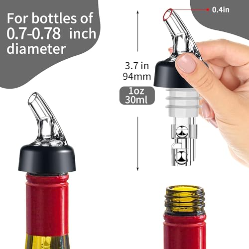 LINALL Clear 12 Pack Automatic Liquor Bottle Pourers 1oz Shot Measure for Home Bar