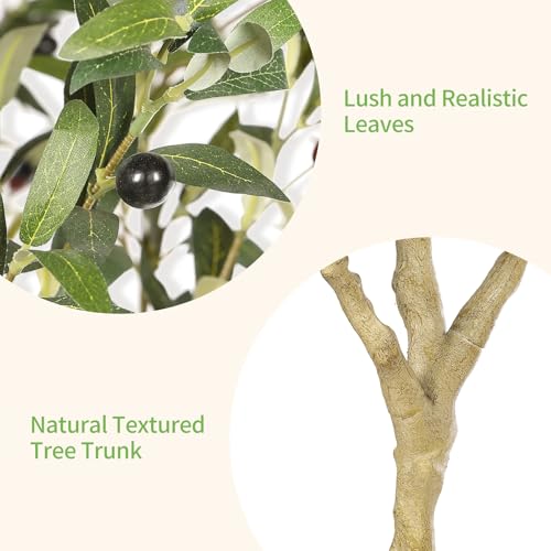 7FT Artificial Olive Tree - Realistic Faux Plant for Home Decor