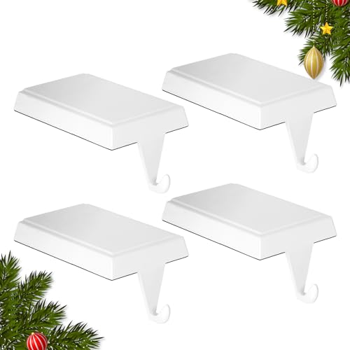 Weighted Metal Christmas Stocking Holders for Mantel - Non-Slip 4-Pack