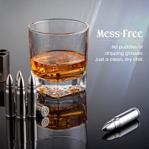 Premium Stainless Steel Whiskey Stones Set with Gift Cylinder – Non-Melting Chilling Cubes for Spirits