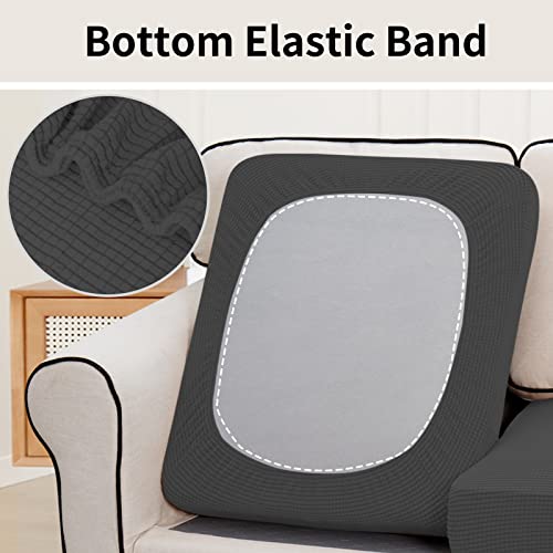 Stretch 3-Piece Couch Cushion Covers - Soft Washable Sofa Seat Protector