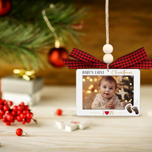 WhatSign P-Frame Baby's First Christmas Photo Frame Ornament Keepsake 2026