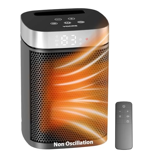 Small Portable Electric Space Heater with Thermostat and Remote