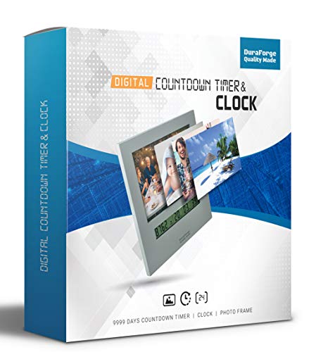 Large Retirement Countdown Clock with 4x6 Photo Frame - Desk Timer Gift