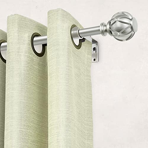 Decorative Curtain Rod Finials, Silver Netted Texture, Set of 2
