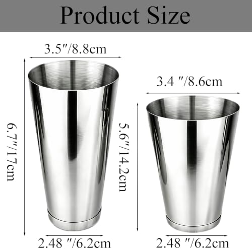 Pafusen Silver 2-Piece Cocktail Shaker Set - 18oz & 28oz Professional Bar Tools
