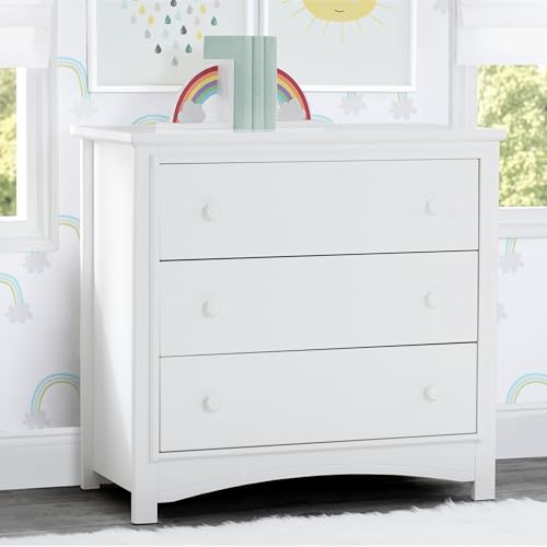 3-Drawer Nursery Dresser with Removable Changing Top, Bianca White