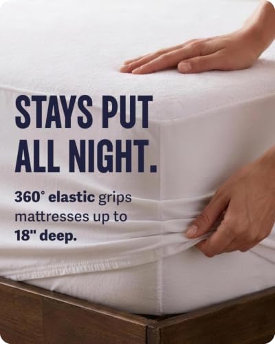 SafeRest Waterproof Queen Mattress Protector - Breathable Fitted Cover