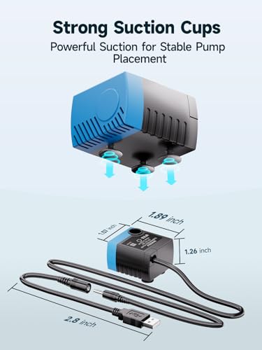 USB Pet Water Fountain Replacement Pump, Quiet Submersible Pump SP-400LV