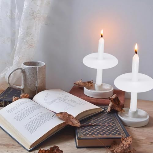 20 Pack Unscented White Church Candles with Drip Protectors for Vigil & Religious Services