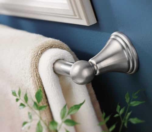 Moen Preston 24-Inch Wall-Mounted Bathroom Towel Bar - Brushed Nickel