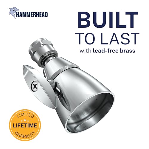 Solid Metal 2-Inch High Pressure Fixed Shower Head - Adjustable Chrome