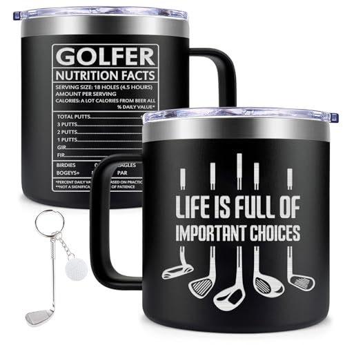 Fufendio Golfer Black Mug – Gift for Dad, Grandpa, Golf Lovers