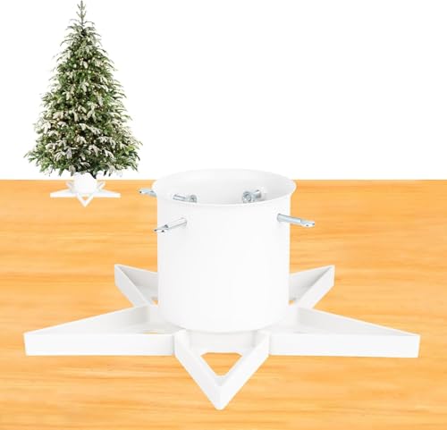 White Christmas Tree Stand for Up to 6.5ft Trees - Fits 4.7 Inch Trunks, Xmas Tree Holder