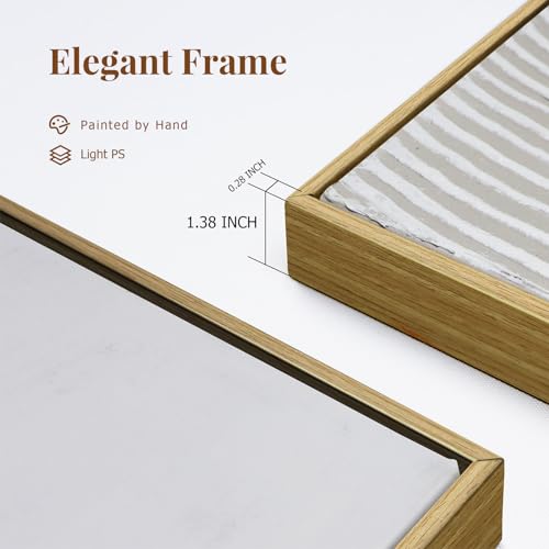 Large Neutral Abstract 3D Textured Hand-Painted Canvas Wall Art Set