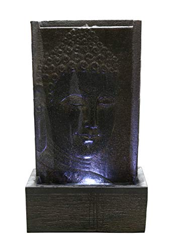 32-Inch Buddha Wall Fountain with LED Lights for Indoor and Outdoor Use