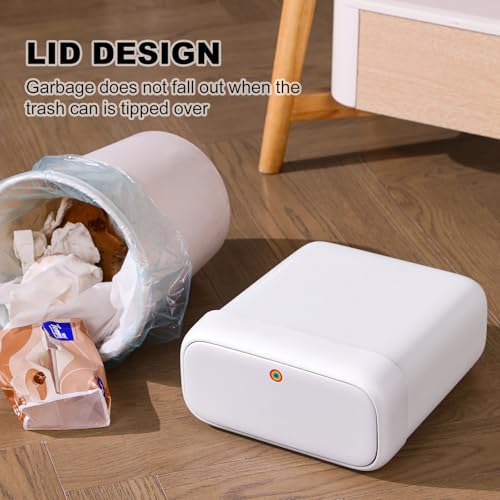 Slim Trash Can with Press Top Lid - 10L / 2.7 Gallon Small Garbage Bin