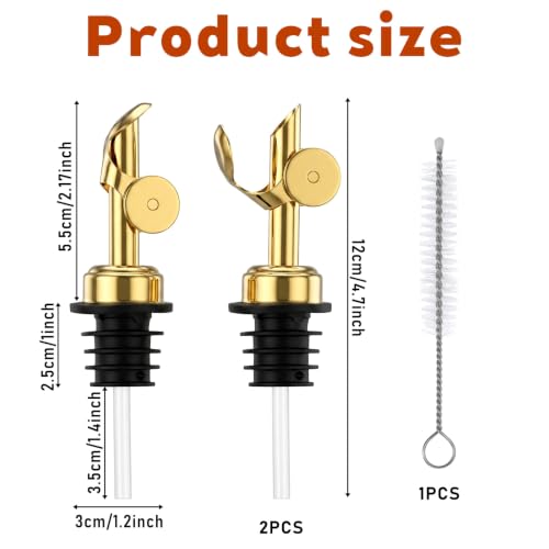 2PCS Stainless Steel Olive Oil Dispenser Spout with Auto Flow Control