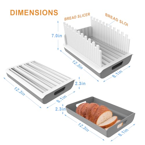 Adjustable Bread Slicer Guide with Crumb Tray for Homemade Loaves