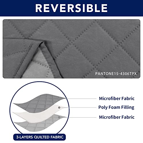 Reversible 3-Seat Recliner Couch Cover - Gray/Light Gray